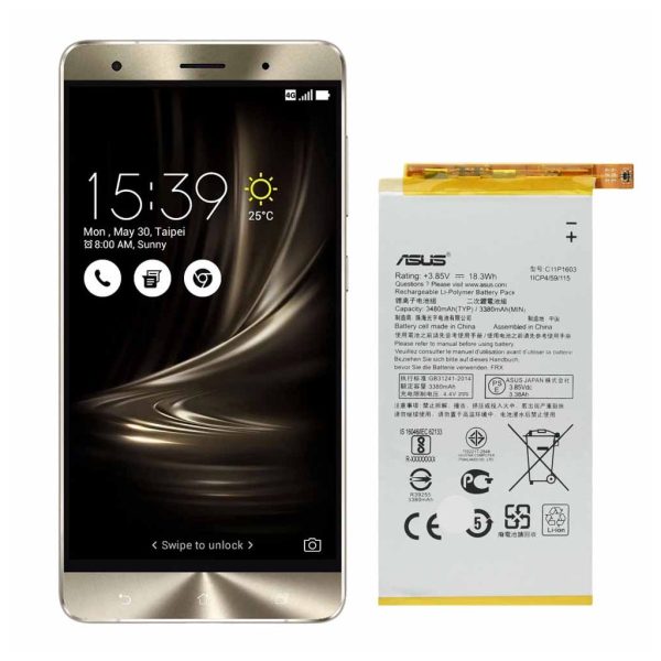 باتری ایسوس زن‌فون ۳ دلکسی - Asus Zenfone 3 Deluxe ZS552KL
