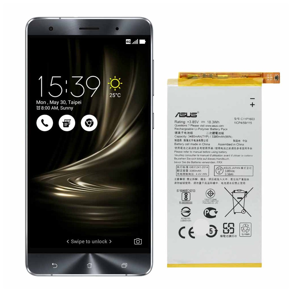 تعویض باتری ایسوس زن‌فون ۳ دلکسی - Asus Zenfone 3 Deluxe ZS570KL
