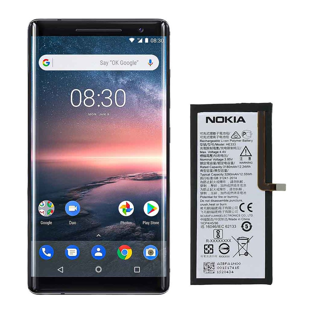 تعویض باتری نوکیا ۸ سیروکو - Nokia 8 Sirocco